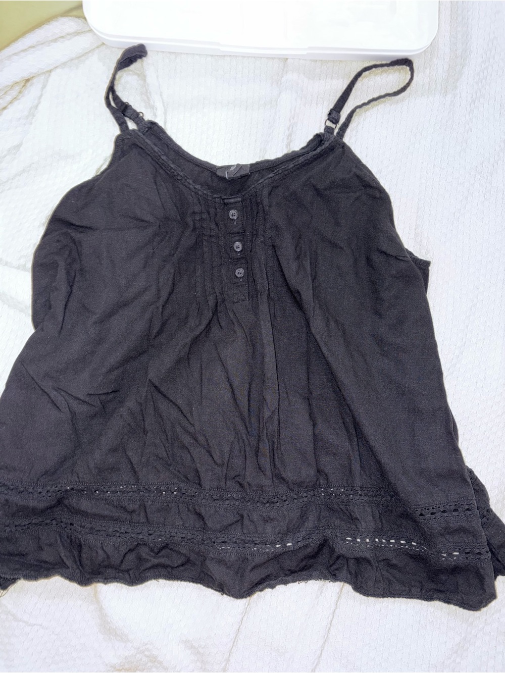 torrid Black Crochet-Trim Tank Top